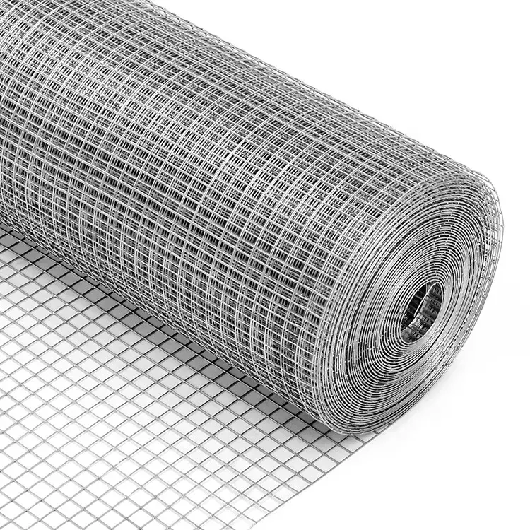 China Supply 1/2x1 1x1 Hot Dip Galvanized Iron Welded Wire Cloth Mesh / 16 Gauge Electro Galvanized Square Hole Welded Mesh Roll