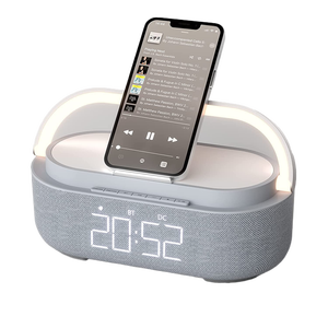 Gadgets Tecnológicos em Alta 6 em 1 Reprodutor de Música 5w Carregador Sem Fio Rápido Despertador Lâmpada Noturna RGB Alto-falante Sem Fio - Product Image 2