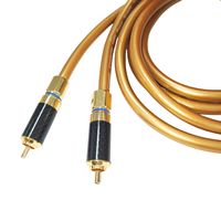 Câble audio stéréo RCA mâle vers RCA mâle en fibre de carbone plaqué or 24 carats en cuivre pur sans oxygène 1m 1,5m 2m 3m 5m