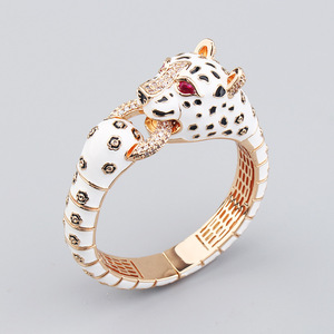 Wholesale Custom Gold Panther Fashion <b>Bracelet</b> for Women Luxury Jewelry with Ruby Eyes Bangle Bulk Order - Product Image 1
