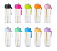 Bouteilles d'eau en plastique Tritan transparentes de 25 oz avec paille, personnalisables avec logo, pour sport, jus et café