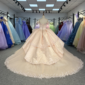 5959 Robes de Quinceañera élégantes couleur champagne, style Sweetheart, avec diamants, pour filles de 15 ans - Product Image 4