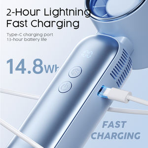 Ventilador de Mano Plegable con 100 Velocidades, 4000mAh Recargable, 5V, Pantalla LED Digital, Portátil, Mini, para Exteriores y Auto - Product Image 5