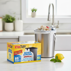 Sacchi per la Spazzatura Usa e Getta Resistenti alle Forature e allo Strappo da 13 Galloni, 85 Pezzi, Profumo Fresco e Pulito, Sacchetti per Rifiuti con Cordoncino per Cucina e Casa - Product Image 2