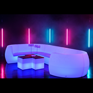 客厅组合沙发件 LED发光直式沙发和转角沙发组合套装 - Product Image 4