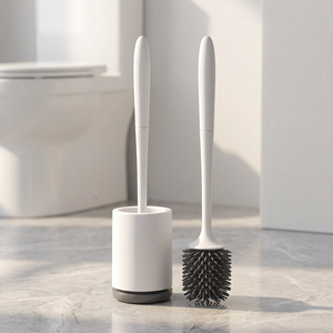 Brosse de nettoyage de toilettes en silicone avec support mural, ensemble de brosses de salle de bain faciles à nettoyer - Product Image 6