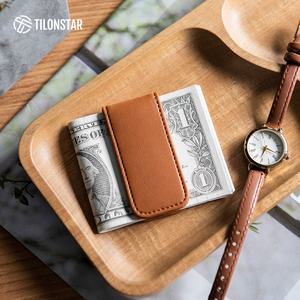TMC101 OEM بالجملة حامل النقدية شعار مخصص رجال الأعمال الجلود ضئيلة الحد الأدنى مقطع المال - Product Image 5