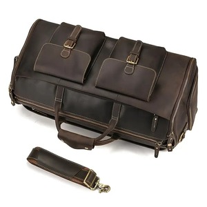 Premium Quality Luxury Unisex Handmade <b>Real</b> <b>Leather</b> Duffel <b>Bag</b> Zipper Polyester Lining Multi-Functional Travel <b>Bag</b> Made India - Product Image 3
