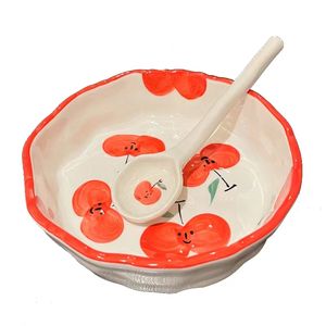 Vaisselle de Style nordique, bol à salade, vaisselle de dessin animé, assiette à Dessert, <span class=keywords><strong>yaourt</strong></span>, fruits, assiettes à gâteaux, bols en céramique - Product Image 2