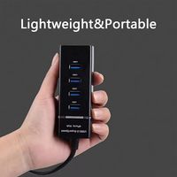 Hub USB SYONG 4 en 1, port USB 3.0, 4 ports USB haute vitesse, hub de données haute vitesse, indicateur LED, chargeur, données, PC, Mac, ordinateur portable, ordinateur de bureau, synchronisation
