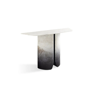 Table de console en marbre naturel de design moderne et luxueux pour salon, entrée, couloir, décoration intérieure de maison et d'hôtel