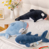 Coussin en peluche pour enfants, décoration de canapé, animal marin apaisant, adorable jouet en peluche souple Requin et Phoque