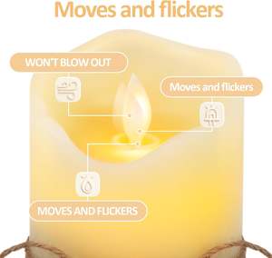 Vela Electrónica LED con Control Remoto en Forma de Bala de Cuerda de Cáñamo, Lámpara de Vela sin Humo, Lámpara Decorativa de Simulación - Product Image 3