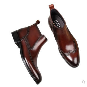 Botas de Tobillo Marrones de Alta Calidad para Hombre, Mocasines de Cuero Británico Lavado, Estilo Retro, con Cordones y Suela Goodyear, Impermeables - Product Image 5