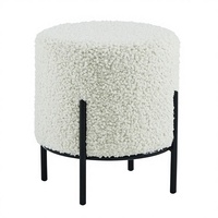 Pouf ottoman moderne de luxe avec pieds en métal, chaise de salle à manger en velours coloré pour restaurant, hôtel, café, villa