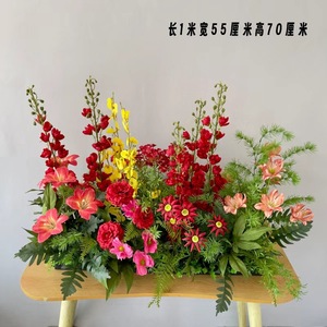 Mixed <b>Artificial</b> <b>Flowers</b> Plant Arrangement Handmade Red Rose Delphinium Wedding Decoration 1Mx55cmx70cm - Product Image 1