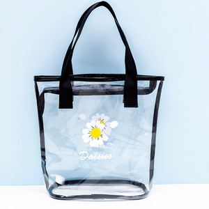 De moda de artículos de aseo bolsos de compras de cremallera bolsas de playa de pvc transparente claro maquillaje bolso - Product Image 4