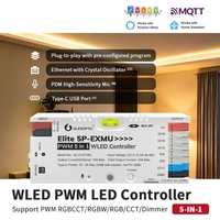 Controlador WLED 5 en 1 JIUAN GL-C-611WL Elite 5P-EXMU PWM con 5 Canales RGB/W/CCT/Dimming, 720W, Alcance de 15M, WiFi, 2 Años de Garantía