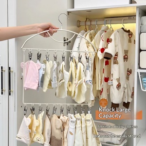 Space-Saving 18-<strong>Clip</strong> Garment <strong>Hanger</strong> 2 Rows Vinyl-Coated <strong>Clips</strong> for Socks &amp; Scarves, Easy Hook for Closet, Door&amp;Dorm Organization - Product Image 3