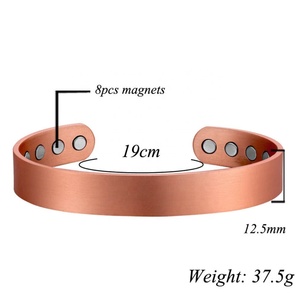 Bracelet à breloques personnalisé en cuivre pur à 99,9 %, unisexe, vintage, magnétique, ajustable, bijoux en forme de boule, motif Viking - Product Image 3