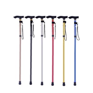 Bâton de marche FervorFOX en alliage d'aluminium, 4 sections, extensible, pliable, antidérapant, réglable, pour personnes âgées, support de randonnée - Product Image 1