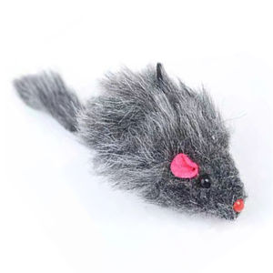 Jouet à mâcher interactif pour chat, en peluche grise de 16 cm, avec <span class=keywords><strong>papier</strong></span> froissé et couineur, pour la chasse, l'exercice et le soulagement de l'ennui - Product Image 1