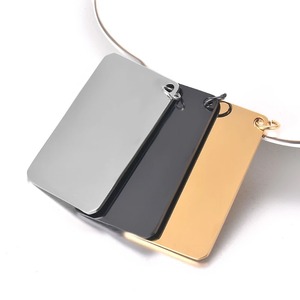 Collier pendentif plaque vierge unisexe gravable en acier inoxydable étanche, style gothique, punk, hip-hop, motard, vente en gros - Product Image 2