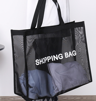 Bolsa de Playa Grande, Impermeable, con Diseño Geométrico, Logotipo Personalizado, Malla Transpirable, para Compras o Natación