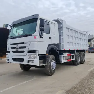 ダンプトラック中国ホット6x4 Sinotruk Howo新品エンドティッパーチップ付き中古375Hp 6*410ホイールダンプトラック