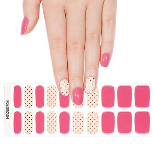 Adesivi per Unghie Ecologici e Duraturi, Design 2D Occhio di Gatto, Pois, Strisce di Gel Semi-Polimerizzato, Punte in Gel UV Resistenti - Product Image 3