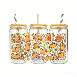 Autocollants de transfert <span class=keywords><strong>3D</strong></span> UV DTF pour artisanat de Noël, motifs de dessins animés, pour gobelets Libbey de 16 oz, imperméables et durables - Product Image 4