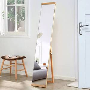 Miroir sur pied rectangulaire compact contemporain 2025 personnalisé avec cadre en métal argenté certifié décoratif tendance pour la maison - Product Image 1