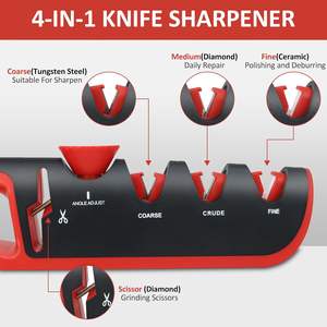 Aiguiseur de couteaux 4 en 1 avec bouton d'angle réglable, aiguiseur de couteaux multifonction et polisseur d'aiguiseur de couteaux de cuisine - Product Image 3