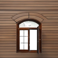 Fenêtre à battant arquée en aluminium moderne Grain de bois à moitié persienne pliante Isolation thermique insonorisée pour hôtels/villas