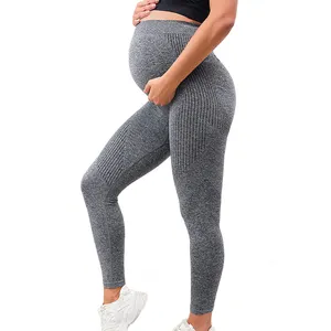 FLW Maternidade Roupas Mulheres Grávidas Cintura Alta Gravidez Soft Yoga Leggings Maternidade Calças