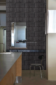 Fillister Noir Travertin carreaux de marbre 3D longue bande mur salle de bain <span class=keywords><strong>cuisine</strong></span> panneau arrière pierre de basalte mosaïque carrelage - Product Image 2