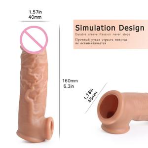 Manchon en silicone de qualité supérieure avec des dents de loup réalistes Extension de pénis pour adulte pour un plaisir accru Jouet de couple pour hommes - Product Image 3