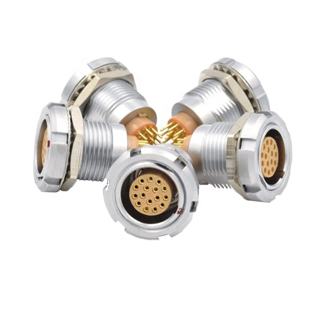 High Quality Straight Din Metal Push-Pull Connector Quick Release Self-Locking Mechanism Custom 2P 3P 4P 6P Connection Options