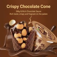 Gaufrettes en chocolat populaires pour enfants, cornets de chocolat en gros, coupes de chocolat croustillantes fourrées au chocolat
