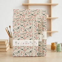 Carnet à couverture rigide A5 avec motif floral personnalisé, reliure cousue pour un usage cadeau