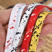 Lacets plats unisexes effet éclaboussures d'encre, largeur 8 mm, pour modèles AJ1/Dunk - Paires noires/blanches/multicolores pour baskets/chaussures décontractées