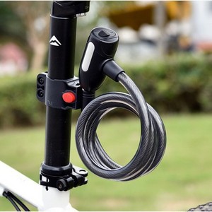 Candado de cable para bicicleta Yueli de 1.2m, 1.5m, 1.8m, cable de acero con revestimiento de PVC, duradero y antirrobo para bicicleta, bicicleta de montaña y motocicleta. - Product Image 1