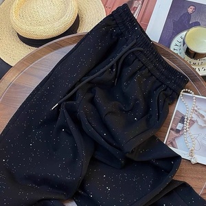 Nuovi <span class=keywords><strong>Pantaloni</strong></span> Casual <span class=keywords><strong>Lucidi</strong></span> da <span class=keywords><strong>Donna</strong></span> Primavera Estate <span class=keywords><strong>Pantaloni</strong></span> Larghi con Coulisse Sportivi Casual a Gamba Larga - Product Image 6