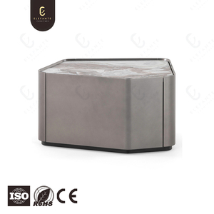 Italian Marble Nightstand Modern Luxury <strong>High</strong> Quality Irregular Design Stainless Steel Hidden Storage <strong>Bedside</strong> <strong>Table</strong> for Bedroom - Product Image 3