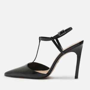 Sandales à talons hauts sexy pour femmes, style personnalisé, à bride en T, bout pointu, grande taille 45, coupe large - Product Image 4