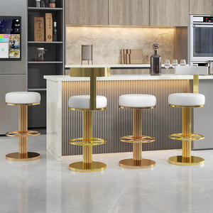 High quality direct from factory Custom kitchen gold chair modern bar <b>stool</b> luxury stainless steel Nordic velvet bar chair - Product Image 2