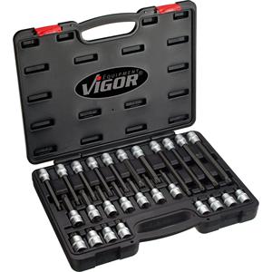 Juego de tornillos de cabeza hueca de destornillador VIGOR con dentado interno ∙ XZN ∙ V1918 ∙ Cuadrado de 1/2 pulgadas (12,5mm), hueco ∙ Ser interno - Product Image 1