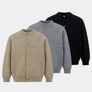 Suéter de punto grueso con cuello para hombre, estilo nuevo primavera-otoño 2026, cárdigan de punto de botonadura sencilla, abrigo de moda de marca con sentido de la elegancia avanzado. - Product Image 3