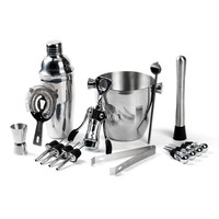 Cocktail-Shaker-Geschenkset Edelstahl-Bar-Werkzeugset mit Eigenem Logo, Eiskübel und Flügelöffner