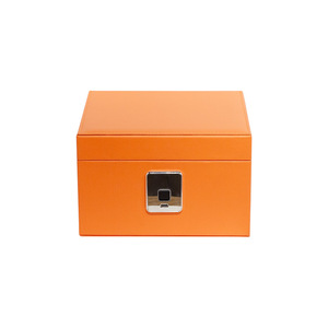 Wanjiabao Jewelry <b>Box</b> Orange Rectangle Fingerprint Safe <b>Small</b> <b>Storage</b> <b>Box</b> With Alarm Function - Product Image 1